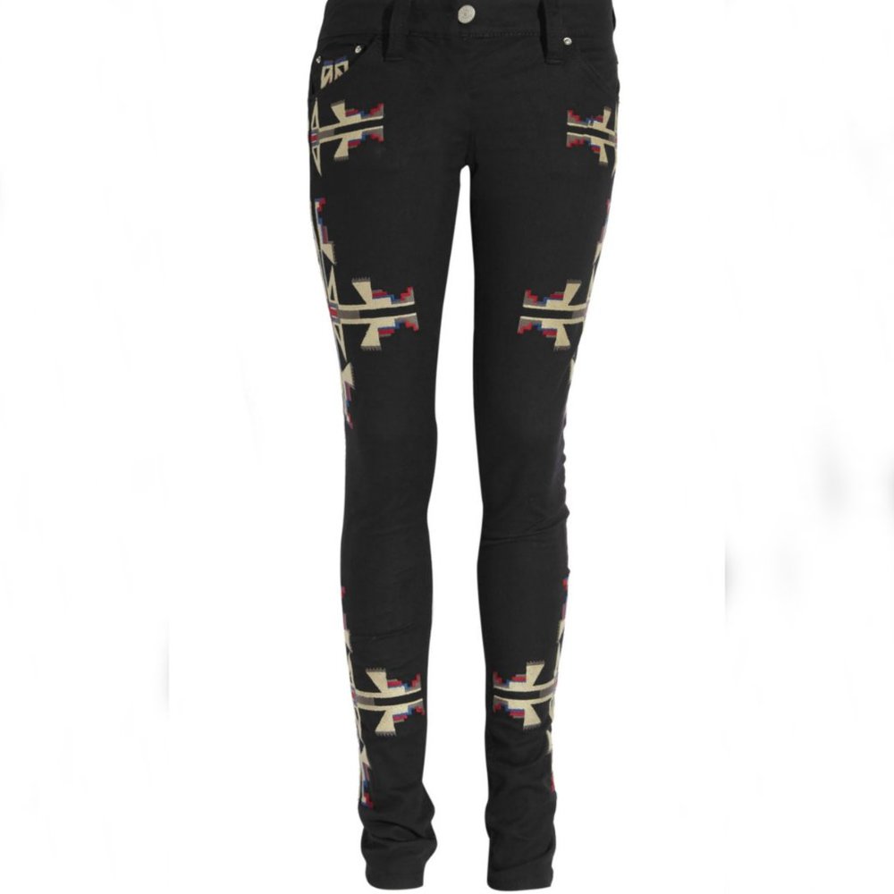 Isabel Marant Black embroidered jeans